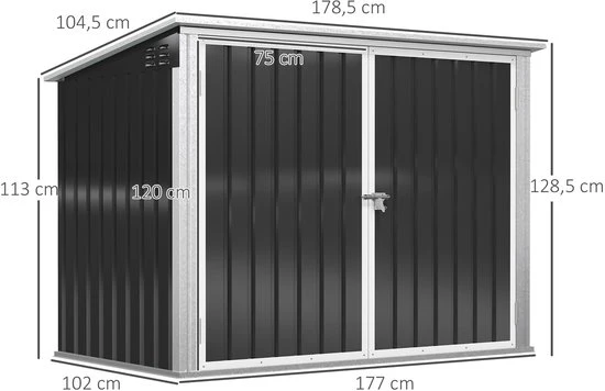 4goodz Gegalvaniseerd Stalen Containerombouw - Afvalbak kliko ombouw voor 2 containers