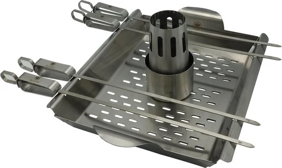 4cookz® 3--1 RVS BBQ groenterooster-Kiprooster - Chicken on Beercan