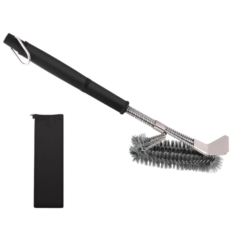 BBQ Borstel met Schraper - BBQ Accessoires - BBQ Schoonmaakborstel geschikt voor alle merken - 2 1 - Barbecue Staalborstel...