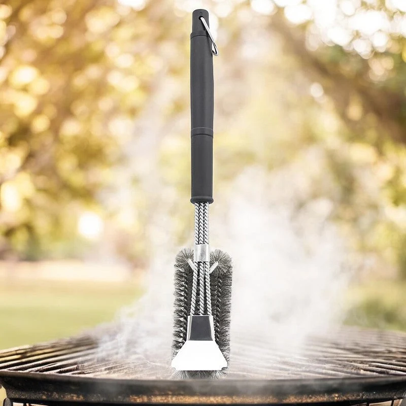 BBQ Borstel met Schraper - BBQ Accessoires - BBQ Schoonmaakborstel geschikt voor alle merken - 2 1 - Barbecue Staalborstel...