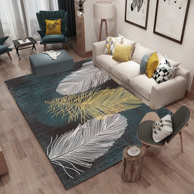 Actueel vloerkleed met geopatroon, veelkleurig katoenmix, antislip, huisdiervriendelijk binnentapijt voor salon voor onder...