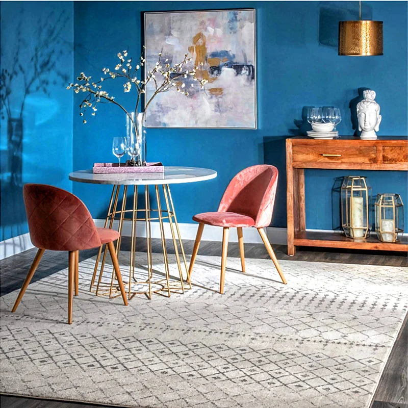 Bijzonder geometrisch bedrukt vloerkleed, meerkleurig katoenmix, wasbaar, antislip, onderhoudsvriendelijk vloerkleed voor...