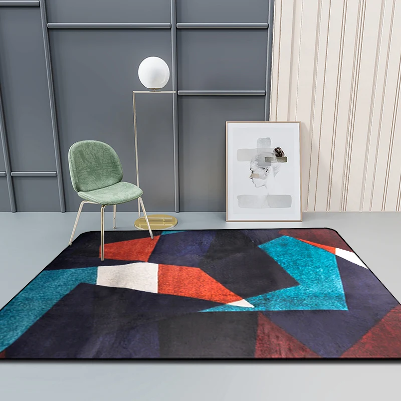 Binnenshuis/buitenshuis Moderne stijl blauwe binnenruimtetapijt antislip kleurblok synthetische voetmat voor gang