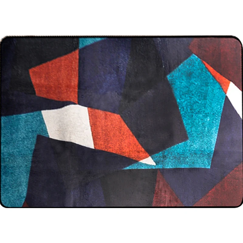 Binnenshuis/buitenshuis Moderne stijl blauwe binnenruimtetapijt antislip kleurblok synthetische voetmat voor gang