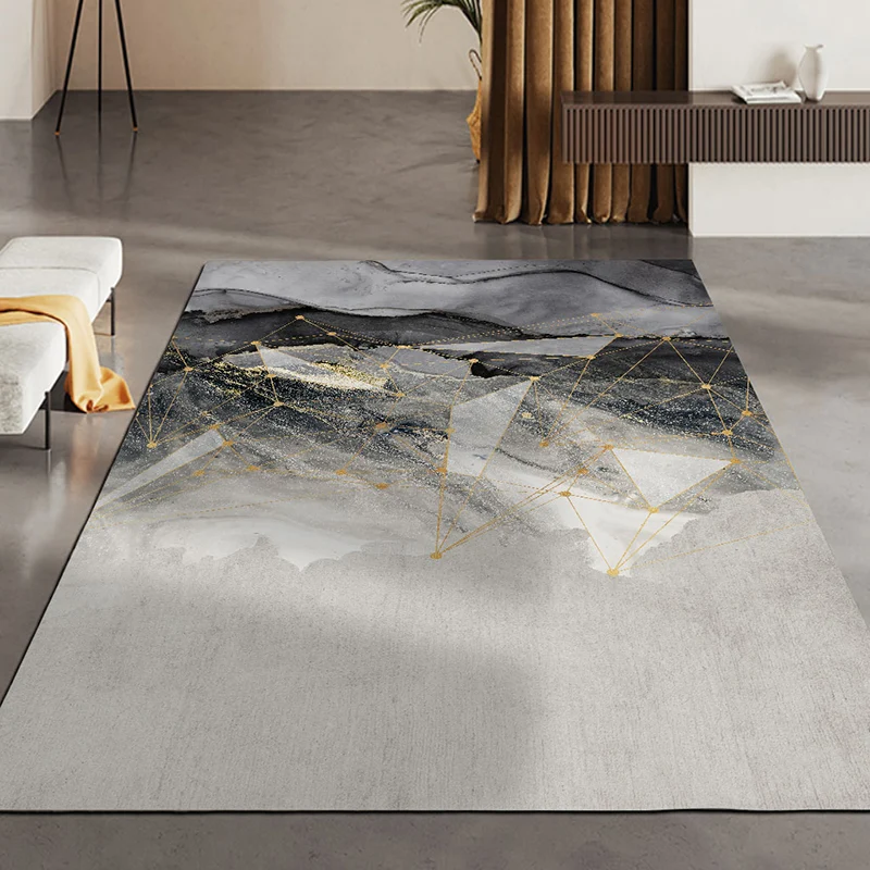 Postmodern loungeruimtetapijt Meerkleurig geometrisch tapijt Polyestertextiel wasbaar Vlekbestendig antisliptapijt