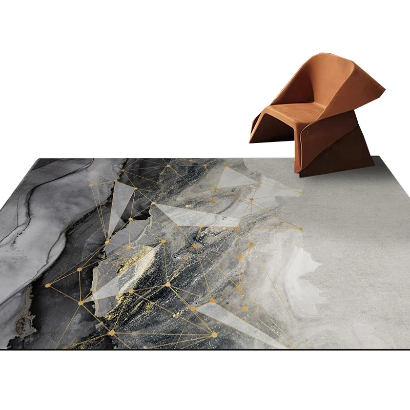Postmodern loungeruimtetapijt Meerkleurig geometrisch tapijt Polyestervezel wasbaar Vlekbestendig antisliptapijt