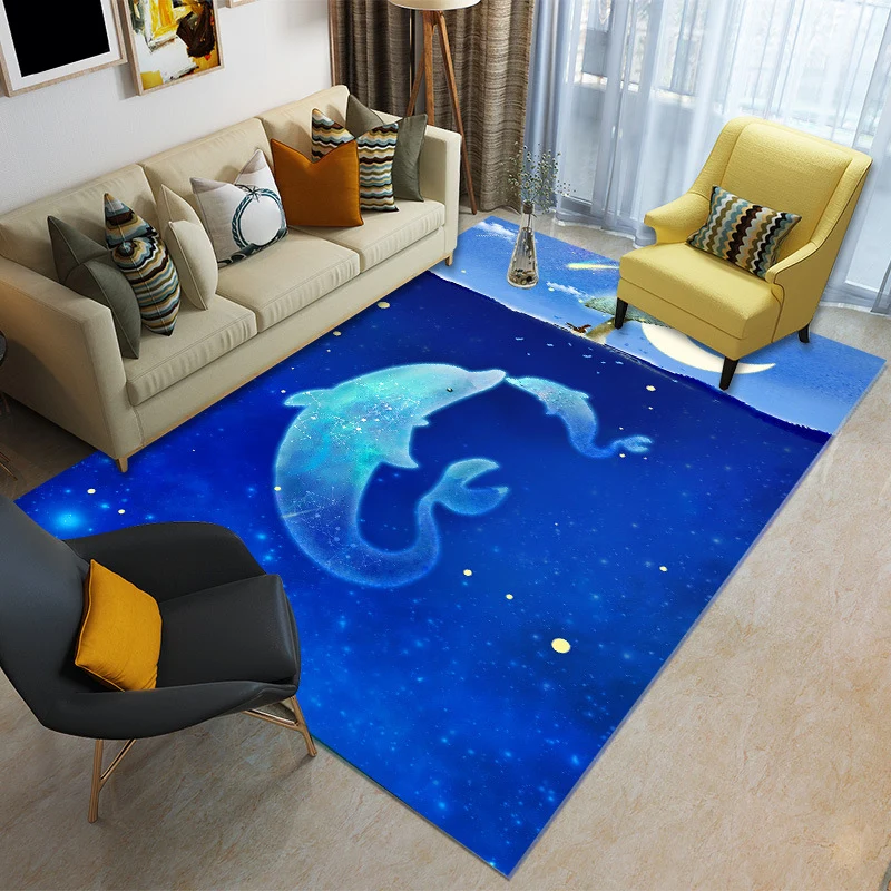 Unique 3D Underwater World Rug Meervoudig Colored Kids Rug Polypropylene Pet Friendly Stain Resistant Anti-Slip Carpet Nur...