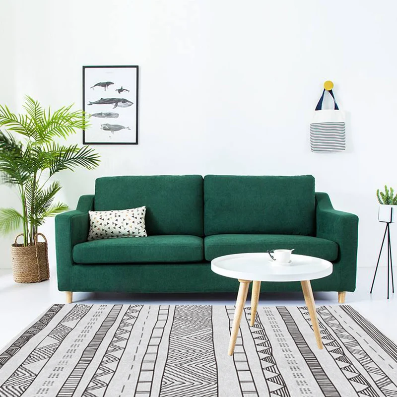 Zuidwestelijk vloerkleed Geometrische Chevron-vloerbedekking met zigzaglijnen Wasbaar antisliptapijt voor slaapkamer met P...