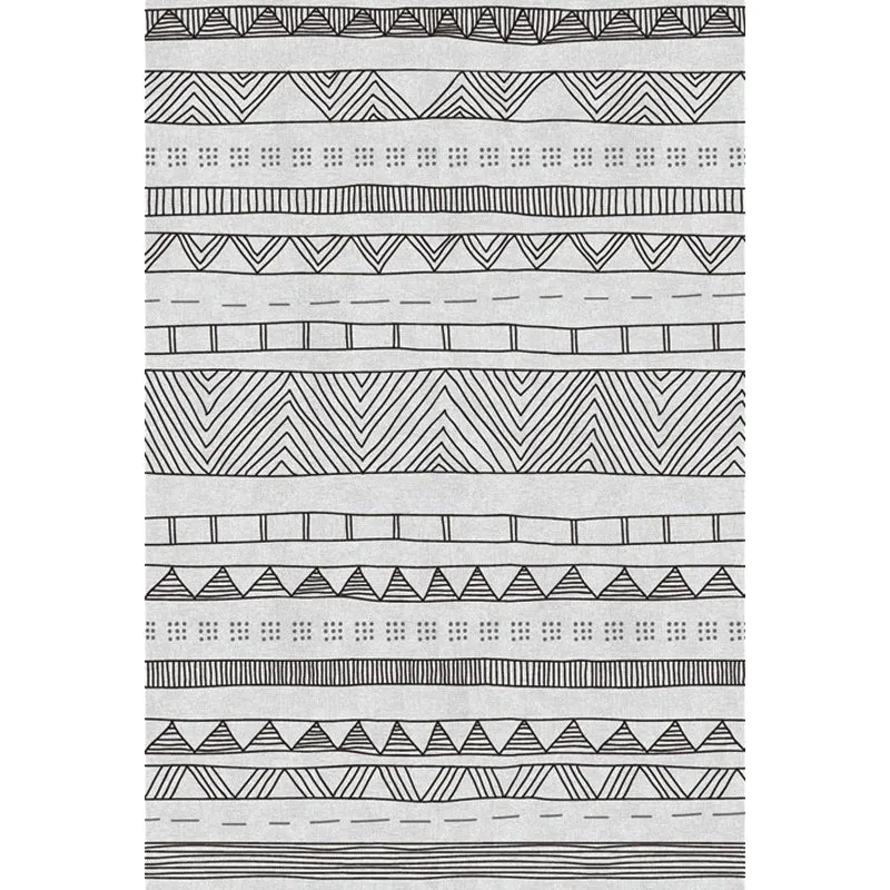 Zuidwestelijk vloerkleed Geometrische Chevron-vloerbedekking met zigzaglijnen Wasbaar antisliptapijt voor slaapkamer met P...
