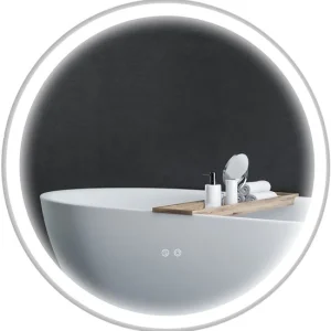 4goodz Ronde Badkamerspiegel 60 cm LED Verlichting - Zilver