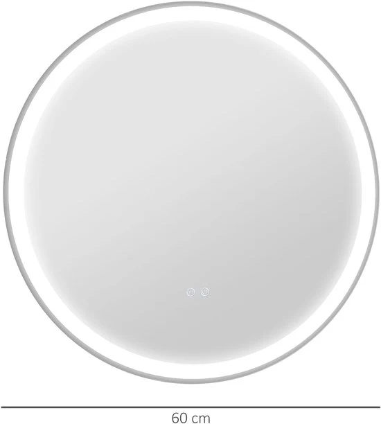 4goodz Ronde Badkamerspiegel 60 cm LED Verlichting - Zilver