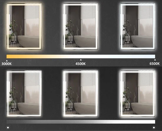4goodz Ronde Badkamerspiegel 60 cm LED Verlichting - Zilver