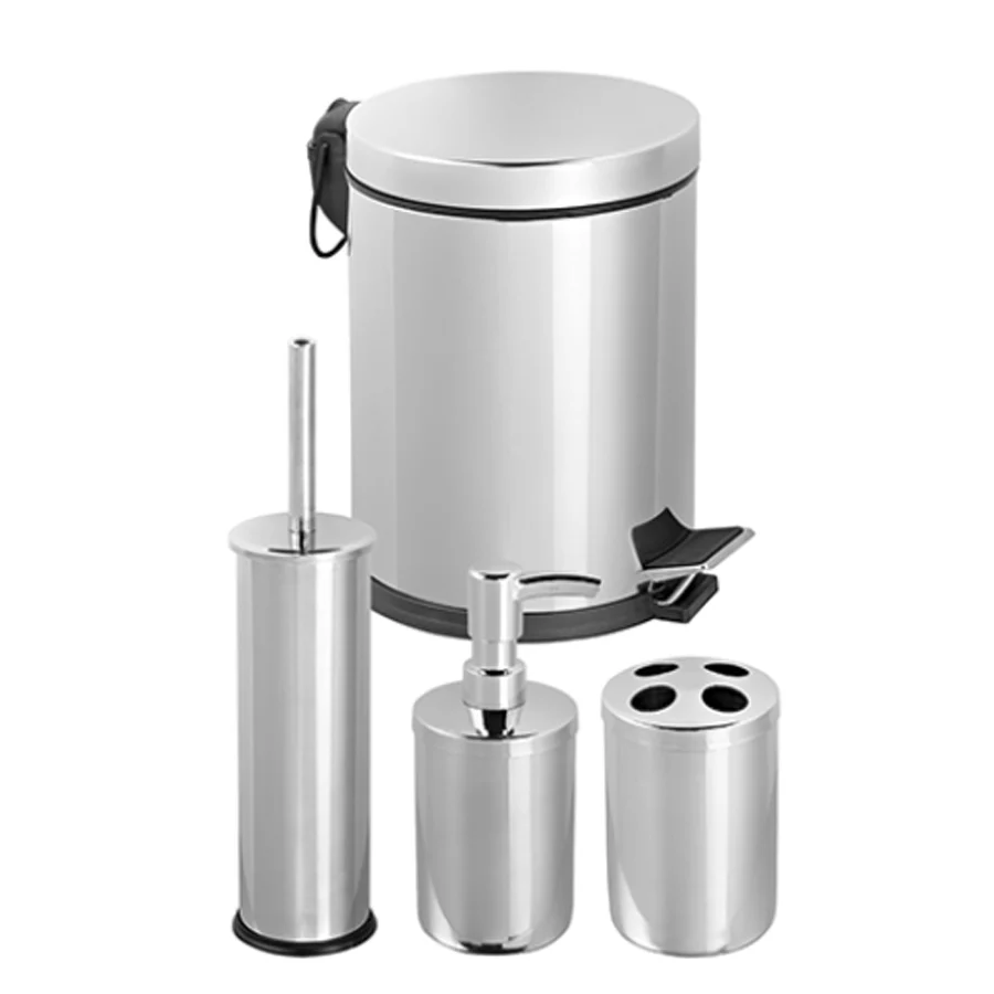 Aanraakloos Bathroom Accessory Set Fiordaliso collection chrome-plated RVS steel