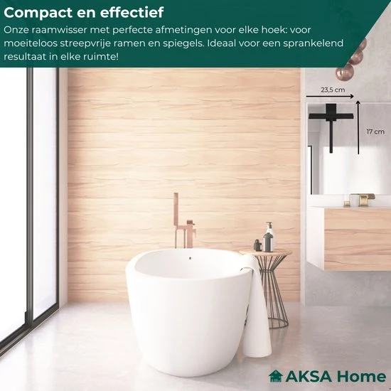 AKSA Home® Douchewisser met Ophanghaak - Trekker Douche - Raamwisser - Zwart