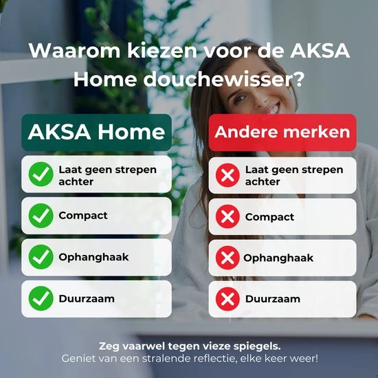 AKSA Home® Douchewisser met Ophanghaak - Trekker Douche - Raamwisser - Zwart