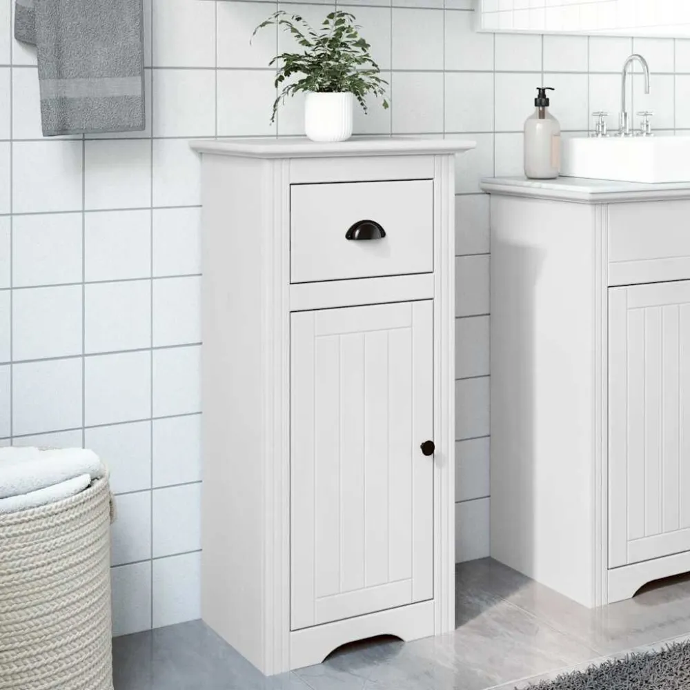 Badkamerkast BODO 44x30x90 cm wit mat zwart