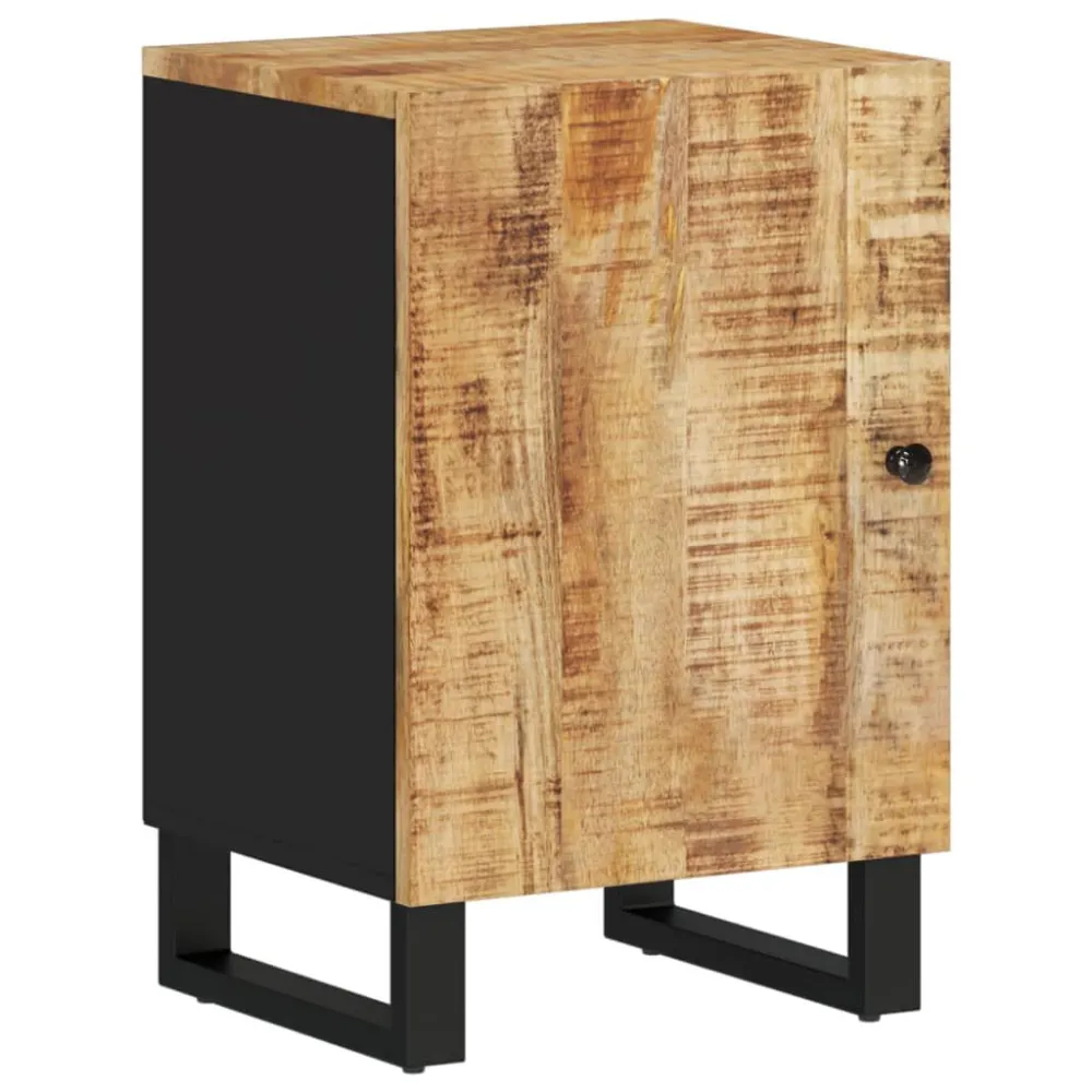 Bamboe toiletborstelhouder Badkamerkast 38x33x58 cm massief mangohout