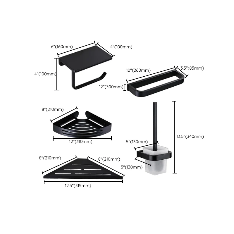 Contemporary Style Koolzwart Bathroom Accessory Set Metal Towel Bar