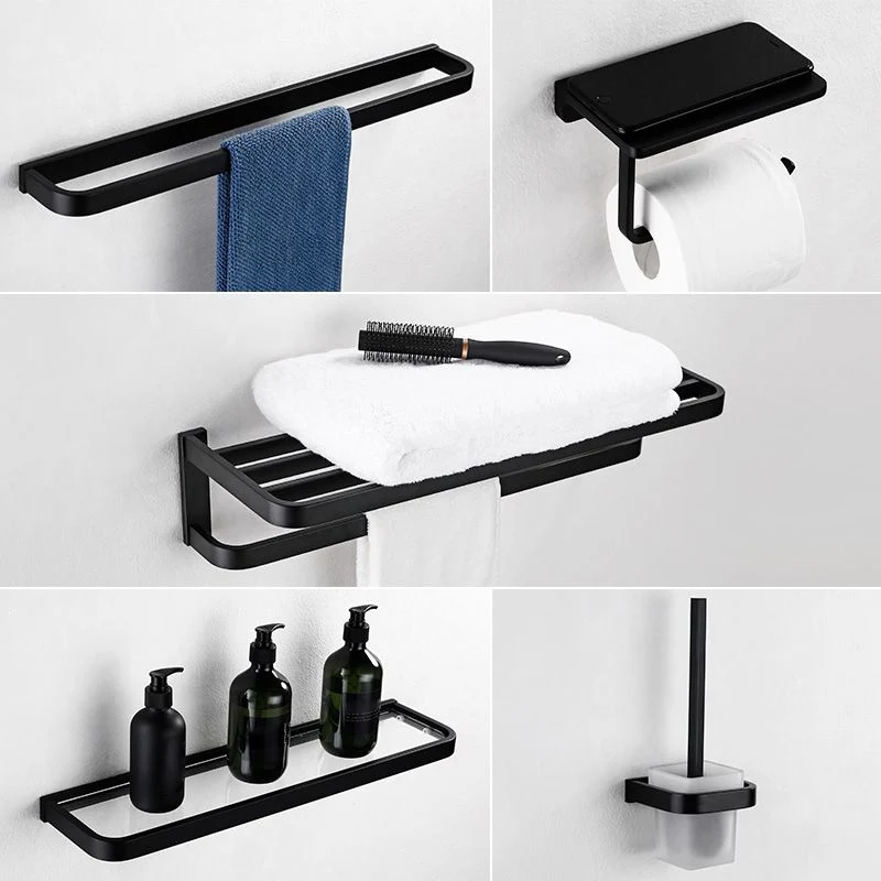 Contemporary Style Koolzwart Bathroom Accessory Set Metal Towel Bar