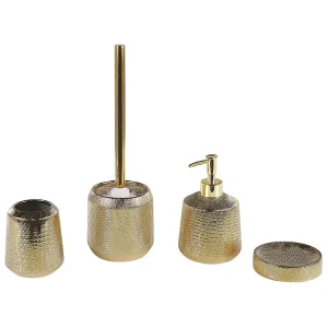 Douche caddy Badkamerset set van 4 keramiek goud PINTO
