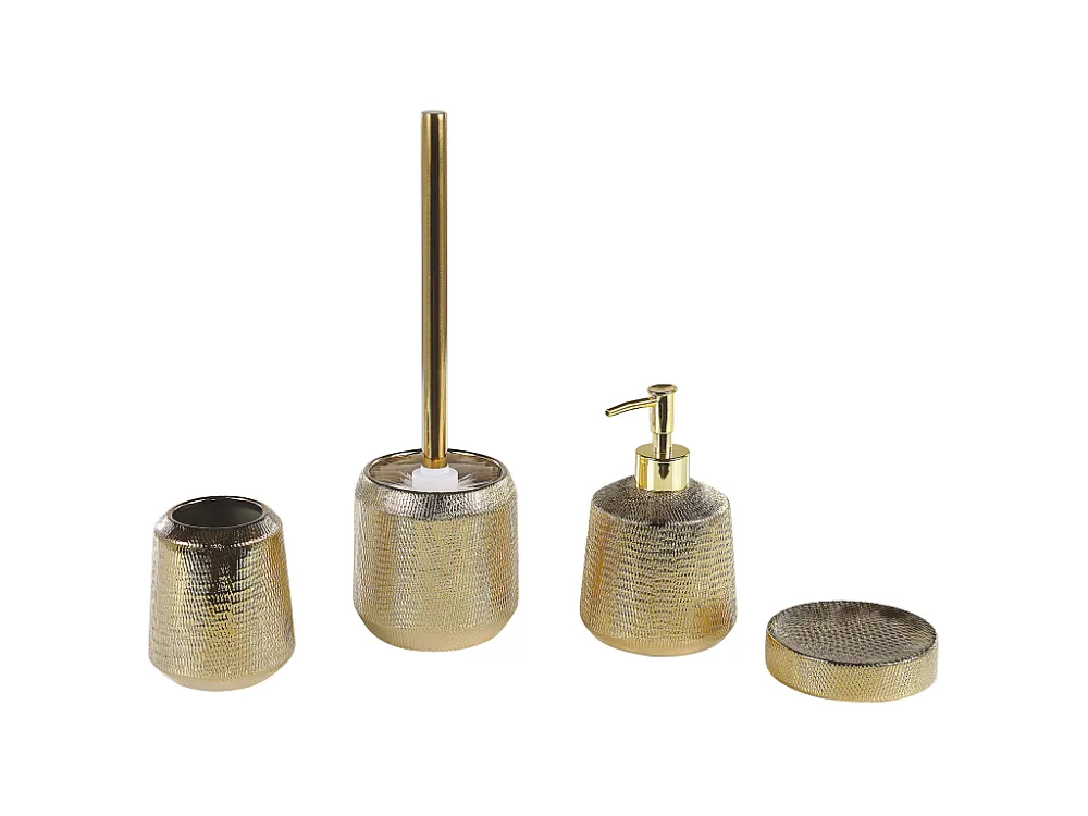 Douche caddy Badkamerset set van 4 keramiek goud PINTO