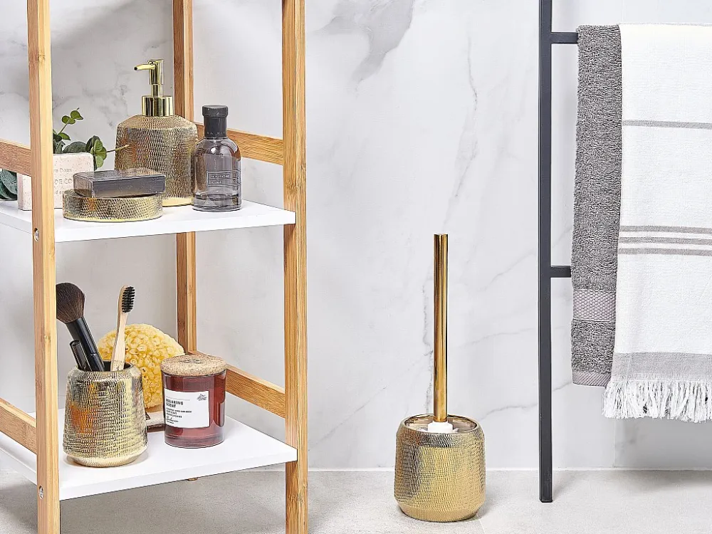 Douche caddy Badkamerset set van 4 keramiek goud PINTO