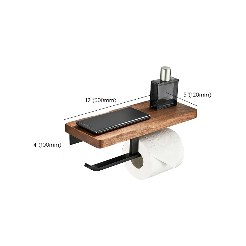 hout & Aluminum Bath Hardware Set Black Bathroom Accessory Kit
