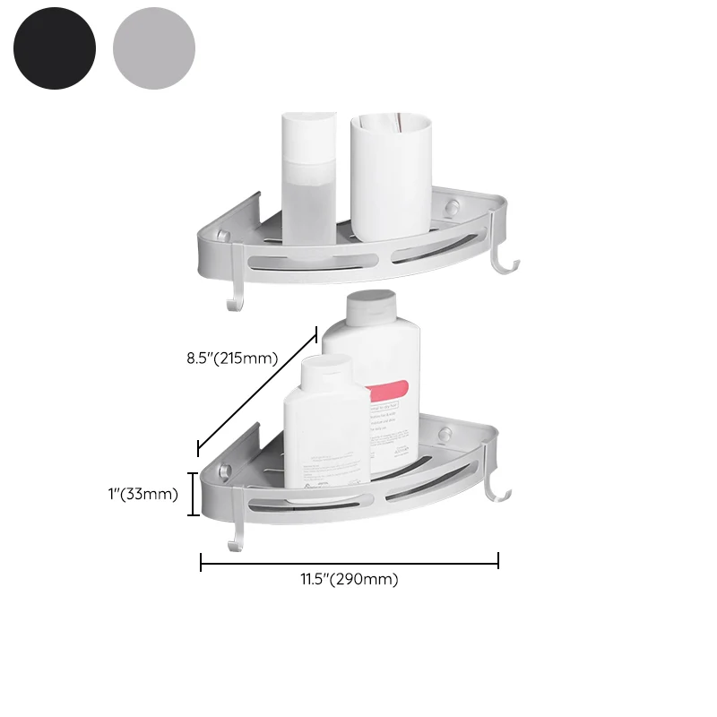 Modern Lichtmetaal Bathroom Accessory Set Black/ Sliver Bath Shelf