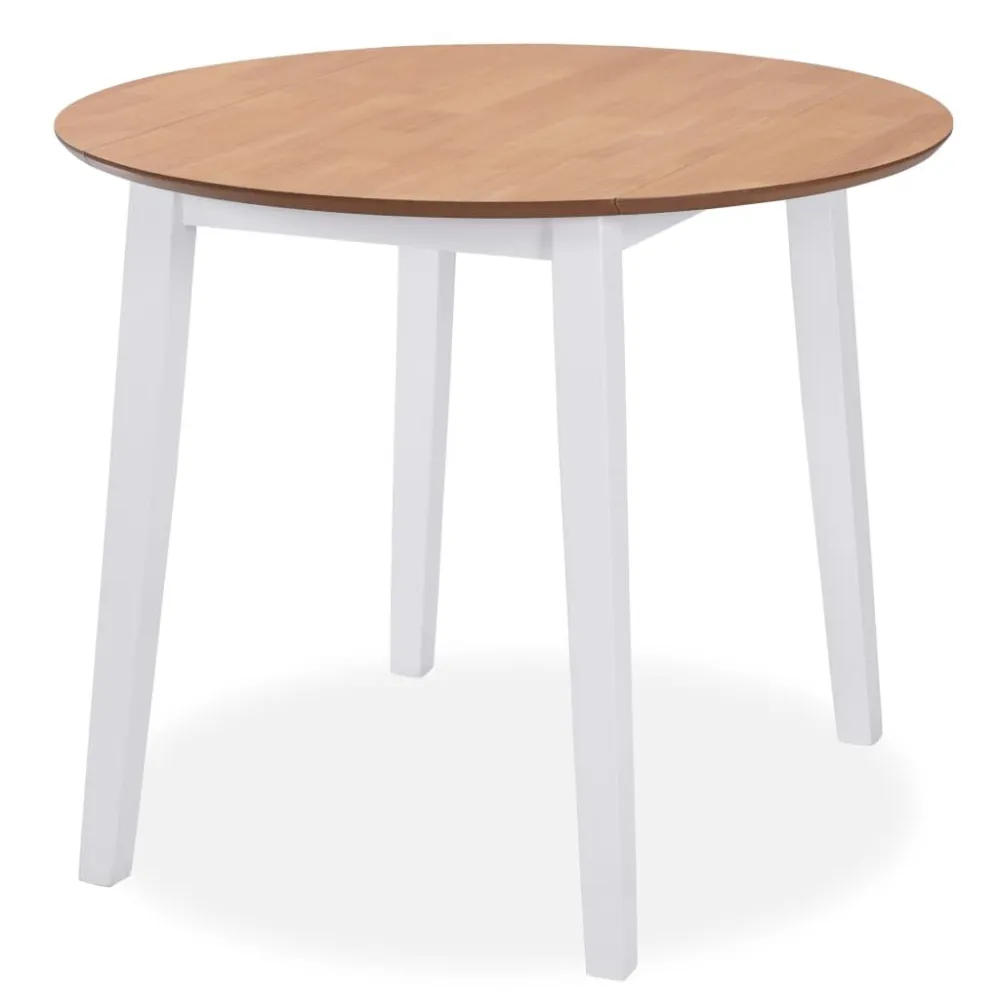 Opbergmand met deksel Eetkamerset MDF en rubberwood wit 3-delig