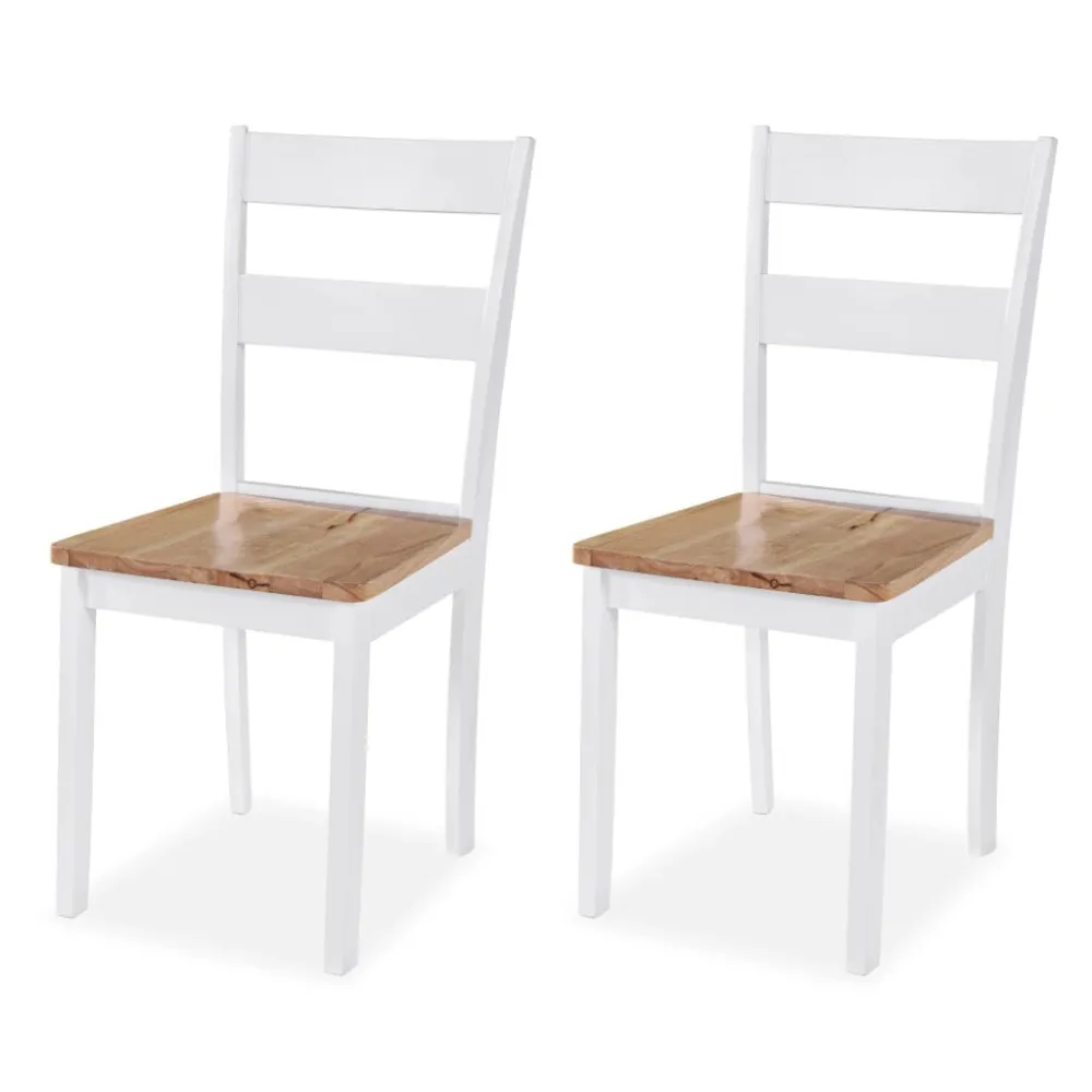 Opbergmand met deksel Eetkamerset MDF en rubberwood wit 3-delig