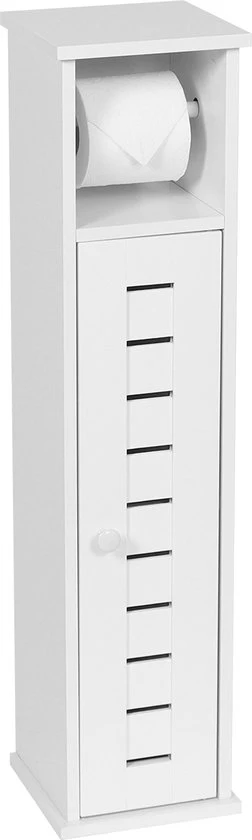 Toiletrolhouder met toiletroldispenser Santorini - 18x18x75 cm - Wit