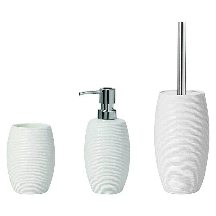 Venus Linea Set badaccessoires - 3 -delig, Wit mat zwart