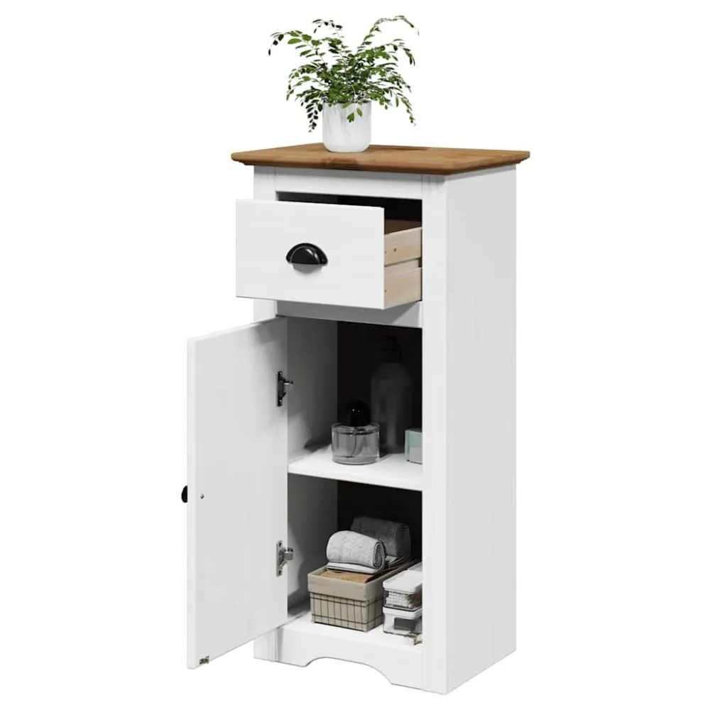 Waterbestendig Badkamerkast BODO 44x30x90 cm wit en bruin