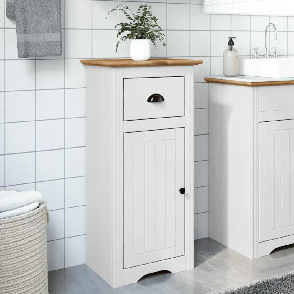 Waterbestendig Badkamerkast BODO 44x30x90 cm wit en bruin