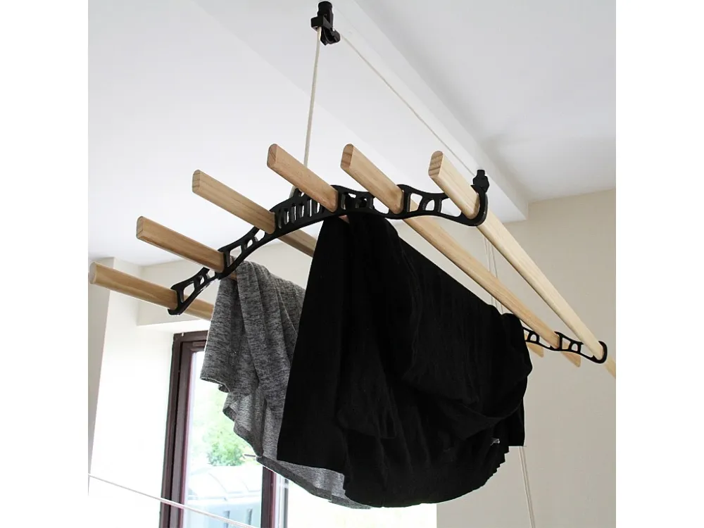 Droogrek Ophangbaar Plafond - Zwart - 1.2m