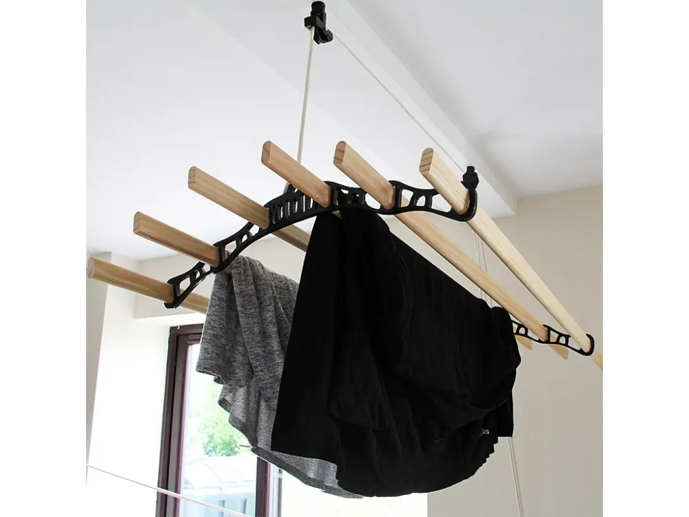 Droogrek ophangbaar plafond - zwart - 2.4 meter