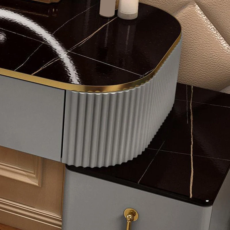Glam Natuurhout Bedroom Lighted Mirror Drawer Makeup Vanity Desk White