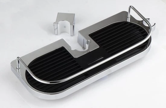4Goodz zwart chromen doucheplank voor douchestang 30x12x5cm