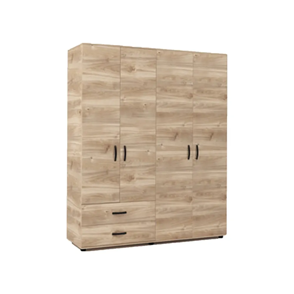4-door and 2-drawer wardrobe - Honey Eiken