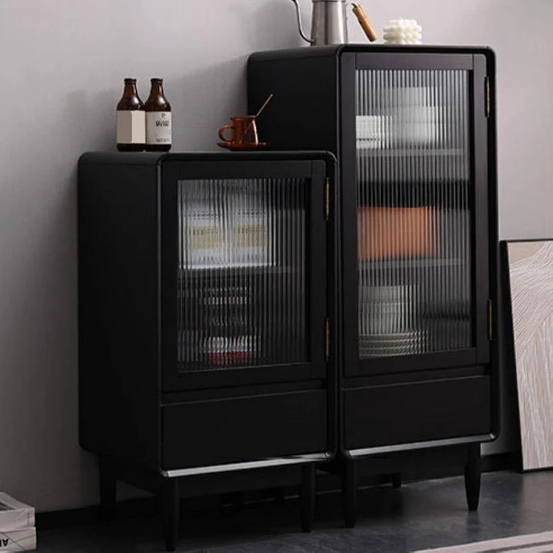 Ademend materiaal Scandinavian Display Stand Rubberwood Hutch Buffet Doors 18l