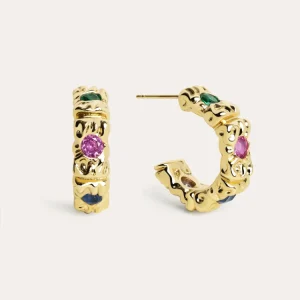 Sand Colors Goud Hoop Earrings met antislip rand