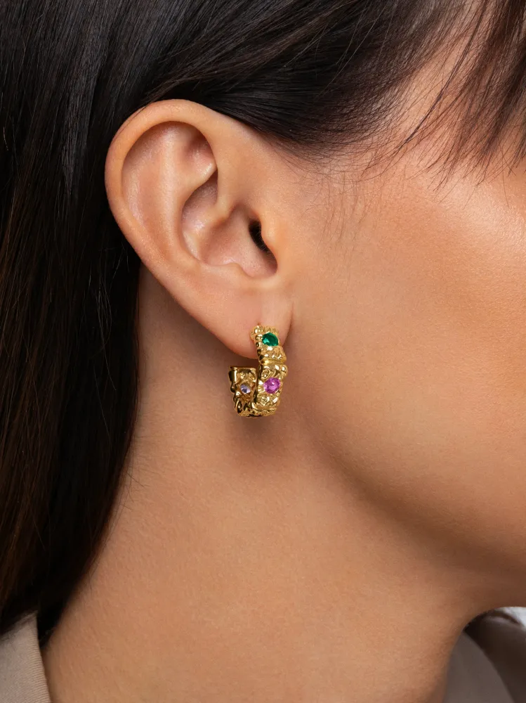 Sand Colors Goud Hoop Earrings met antislip rand