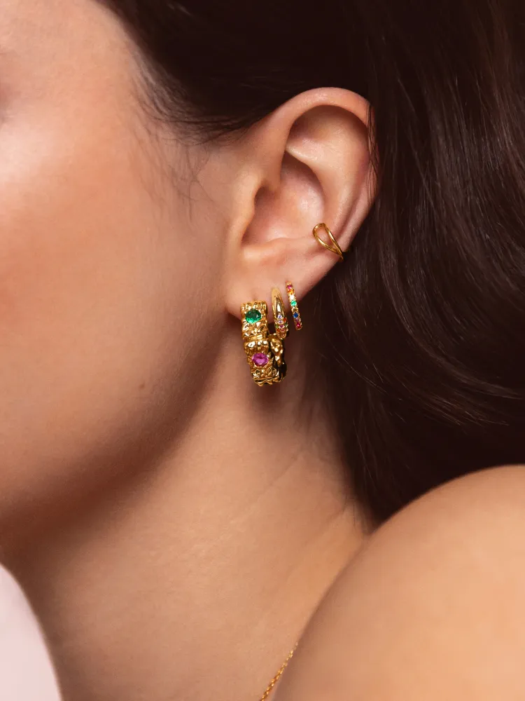 Sand Colors Goud Hoop Earrings met antislip rand