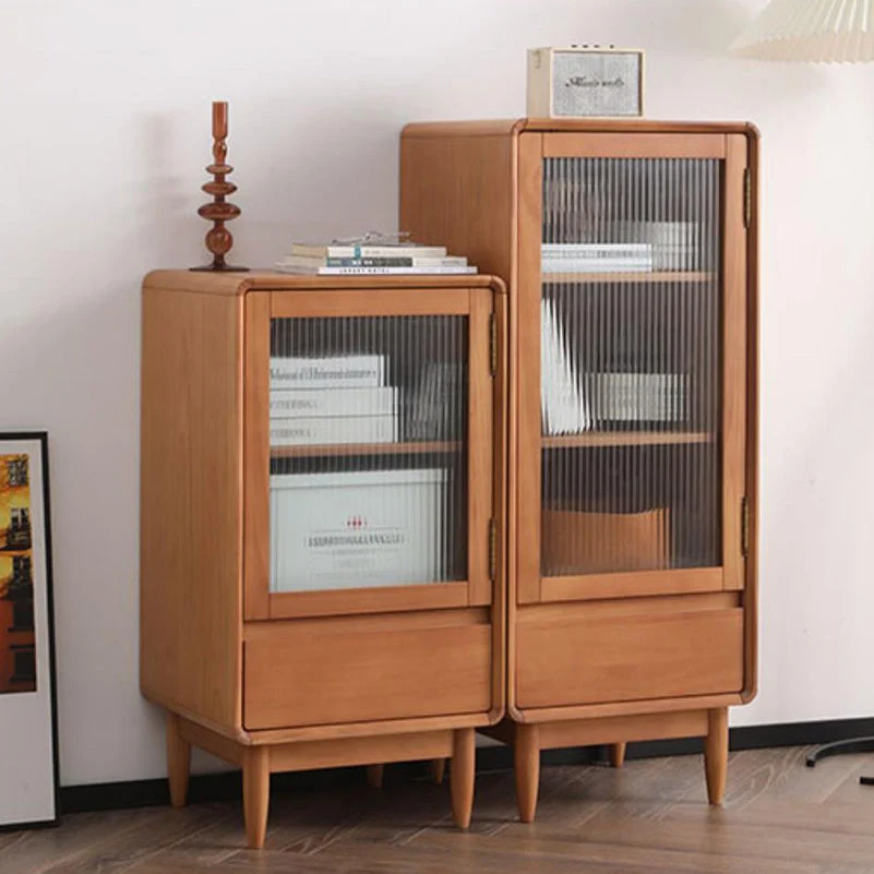 Scandinavian Display Stand Rubberwood Hutch Buffet Doors met elastische band en linten 18l