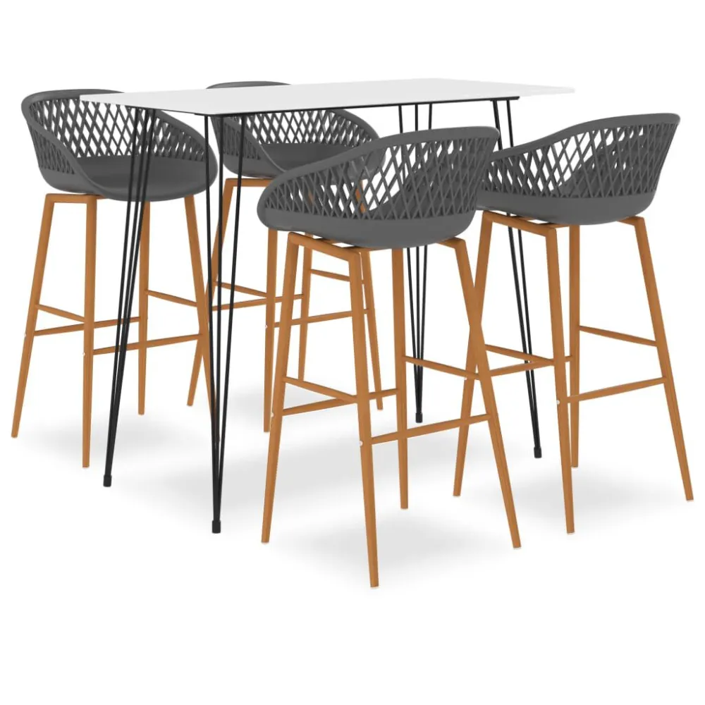 5-delige Barset wit en grijs