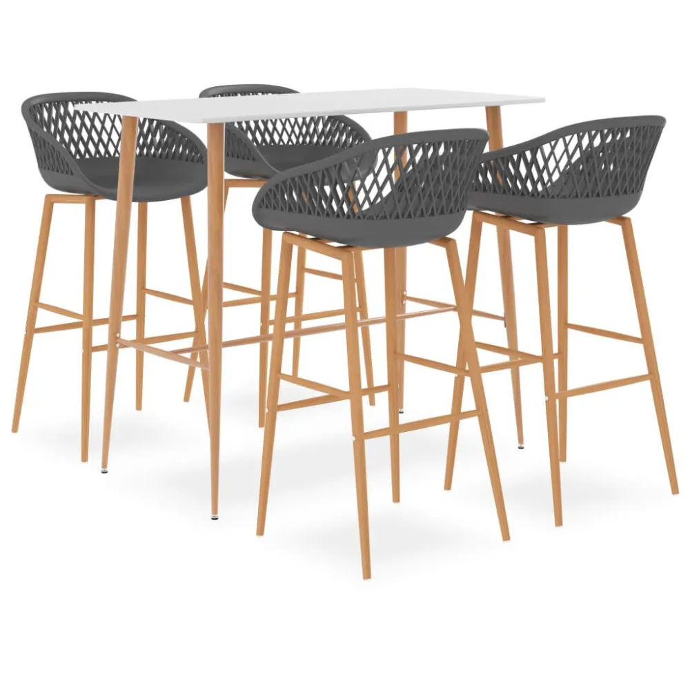 5-delige Barset wit en grijs