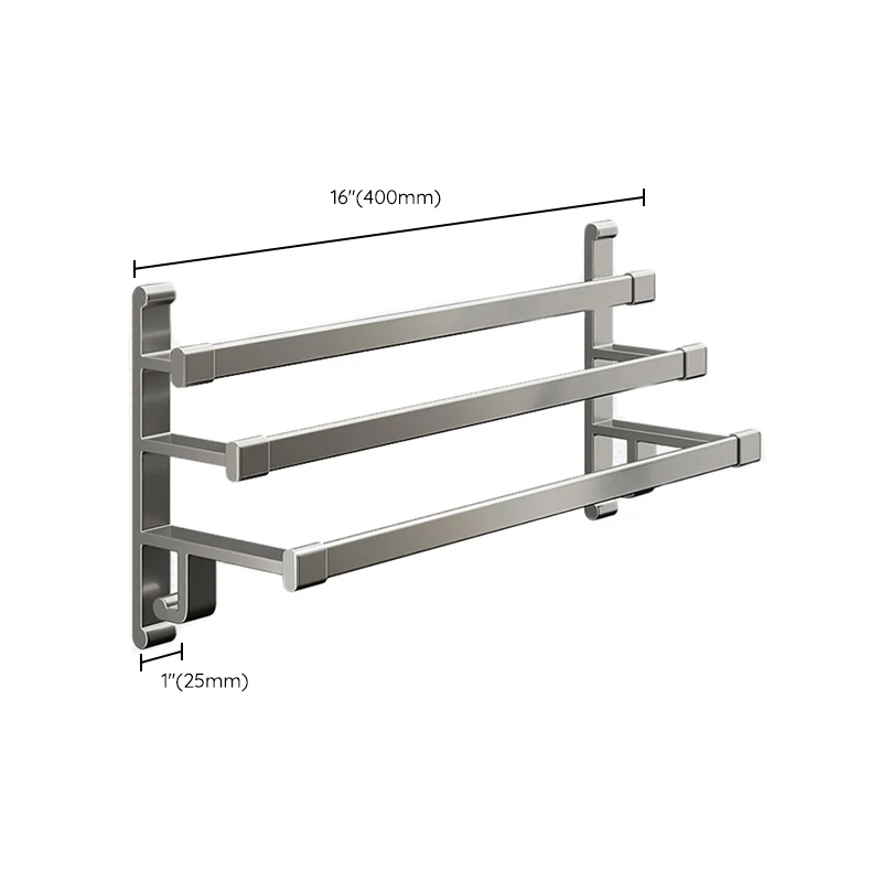 Gray Bathroom Accessory Set Contemporary Style Aluminium Towel Bar 12