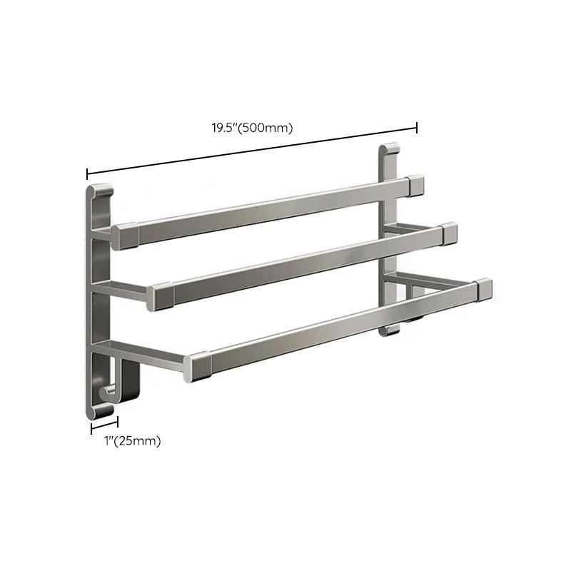 Gray Bathroom Accessory Set Contemporary Style Aluminium Towel Bar 12