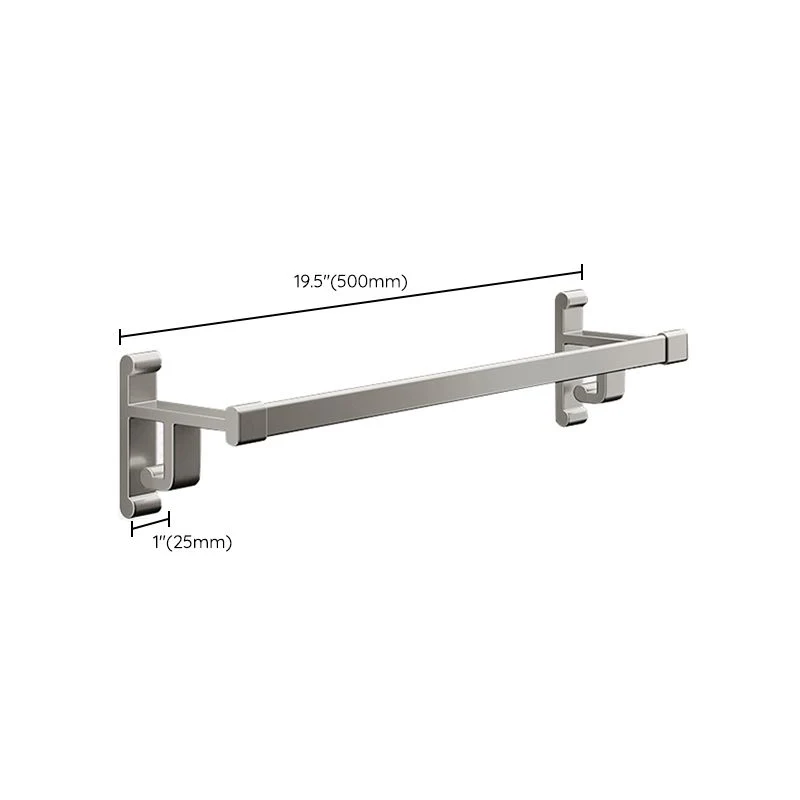 Gray Bathroom Accessory Set Contemporary Style Aluminium Towel Bar 12