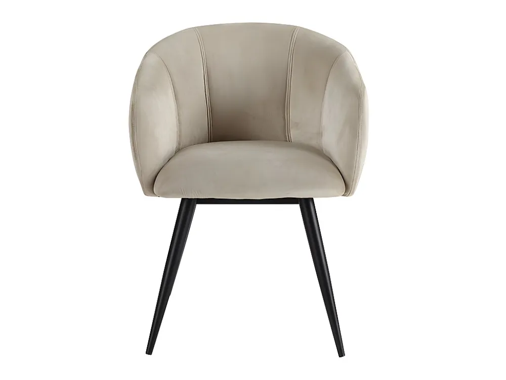 Set van 6 stoelen VADIM - Fluweel en metaal - Ecru - Koop nu uw online meubelshop